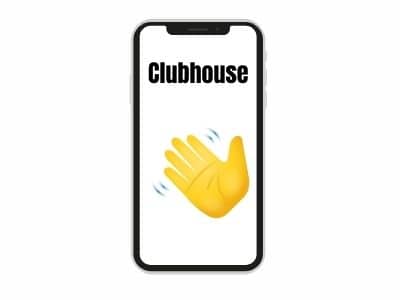 Apple ihpone mit winkender Hand_Clubhouse - die Audio App Doreen Anette Ullrich Personal Branding Salzburg