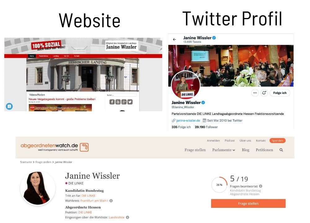 Janine Wissler Personal Branding Profil Website Twitter Personal Branding als Spitzenkandidat für den Bundestag Doreen Ullrich Blog