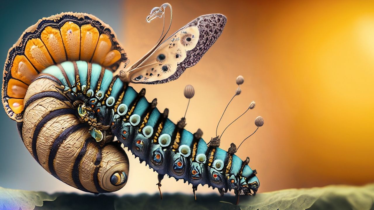 Raupe und Schmetterling als Symbol für Wachstum und Transformation, Archetypen der Liebe